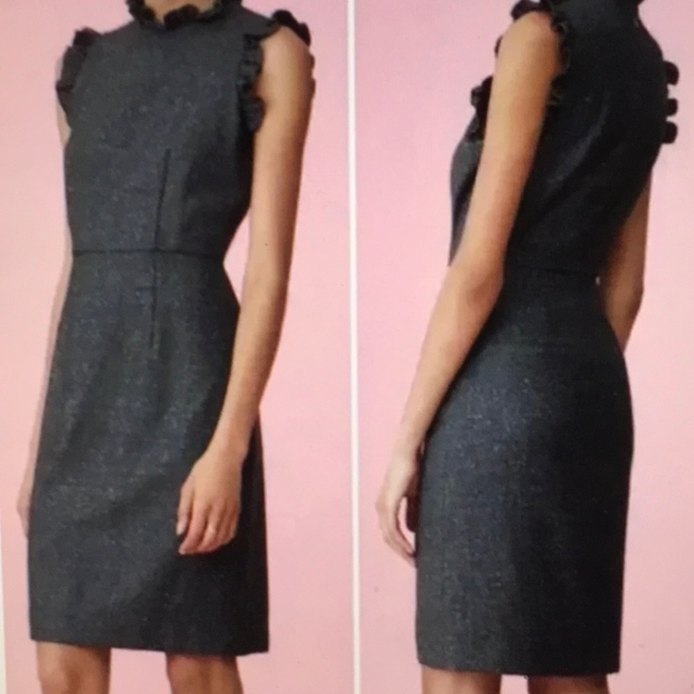Rebecca Taylor Ruffled Herringbone Dress - Picture 5 of 11